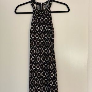 Black and white fringe dress